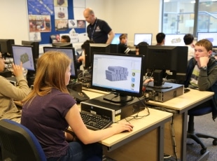 Year 10 students learn CAD at Solihull College