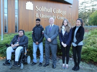John Callaghan, Principal of Solihull College with students