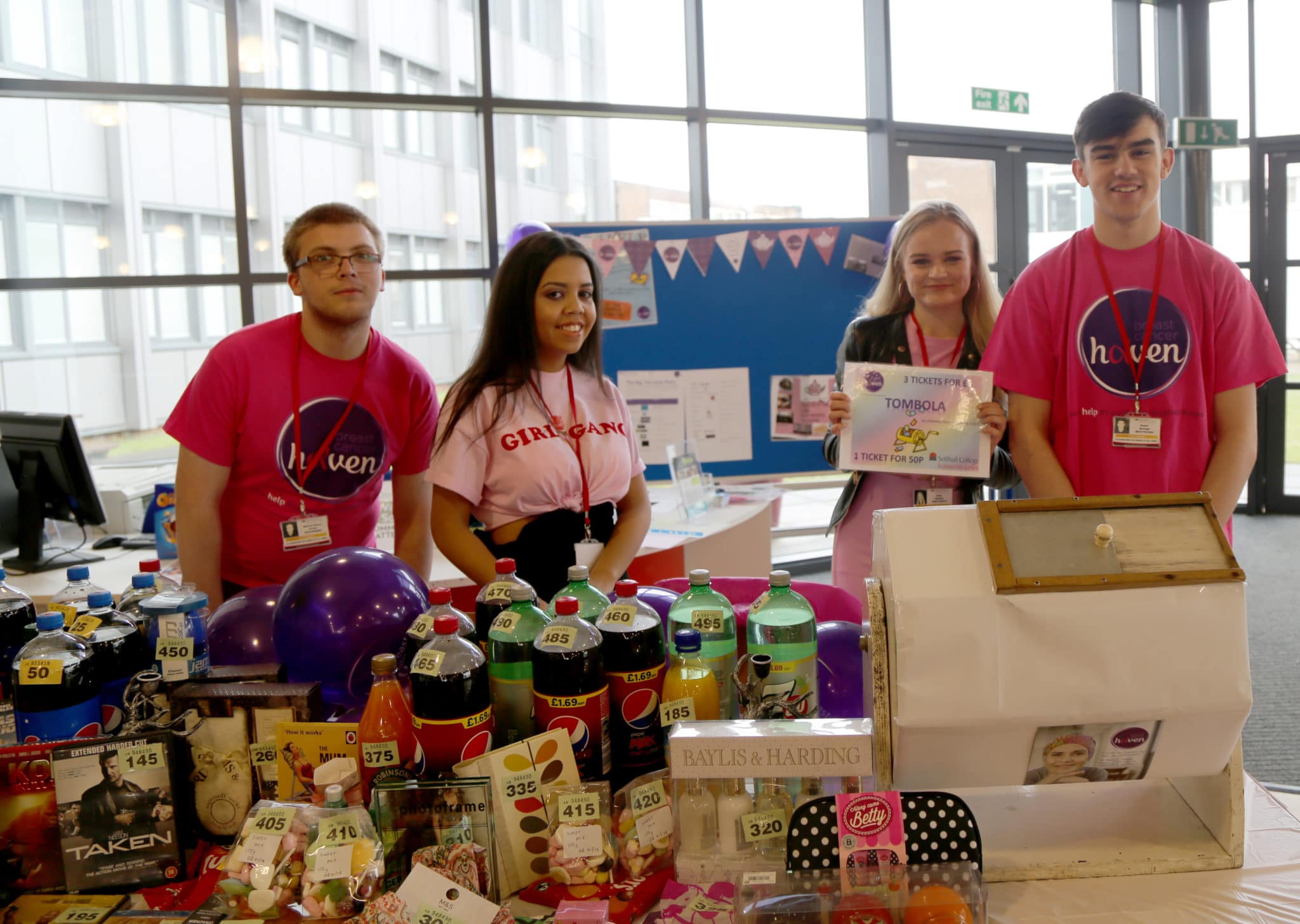 Students running a raffle