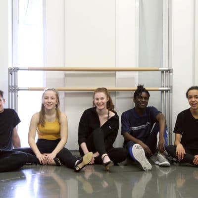 Students sat in dance studio
