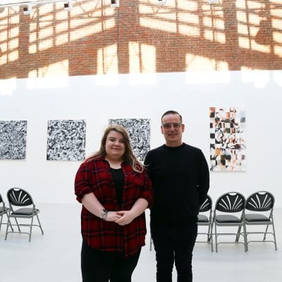 Hannah and Darrel at the Formative exhibit.