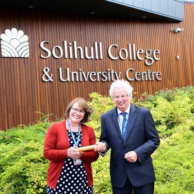 Barbara Hughes and John Bolt standing together