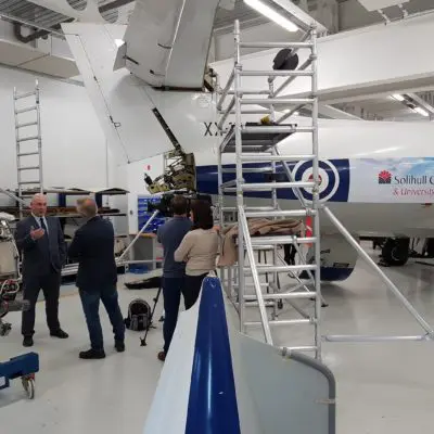 The Principal being filming by aircraft