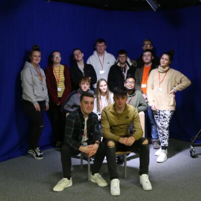 a group of students smiling