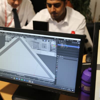 Computer screen with design programme open.