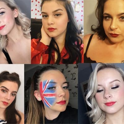 All the students on the screen in hair and makeup