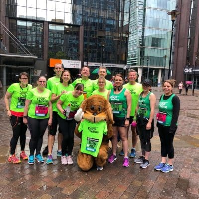 Animal care team with members of Birmingham Dogs Home