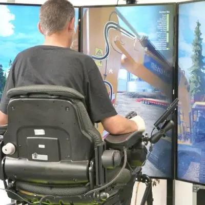 A simulator in use by a student on campus at Solihull College