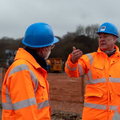 John Callaghan tells Andy Street about the work done on site.