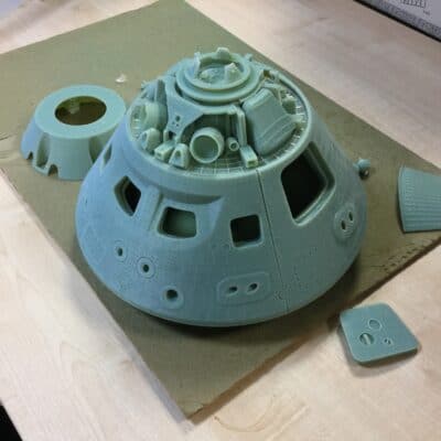 Mark's CAD printed model of the module on a desk.
