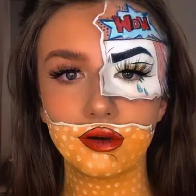 Student Rebecca's Pop art look.