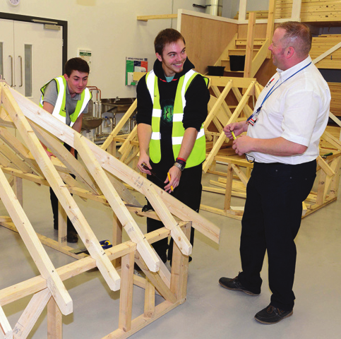 Carpentry student gains work experience.