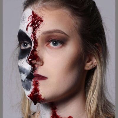 Student with scary halloween make up at Solihull College