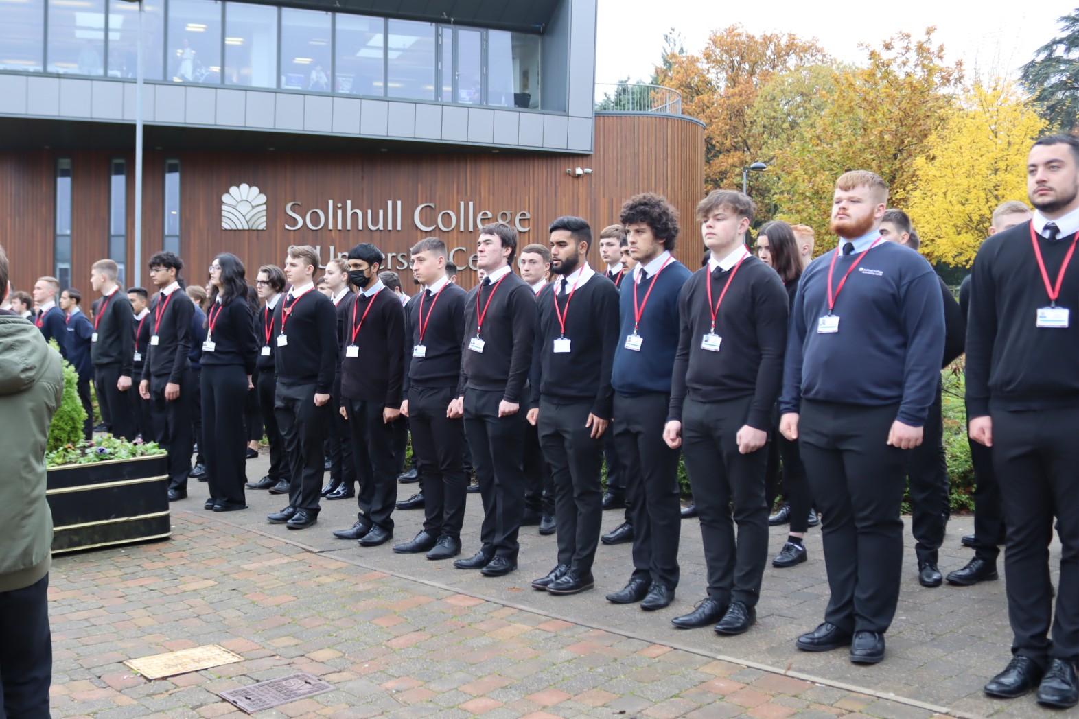Public Services students from Solihull College at the Remembrance Parade.