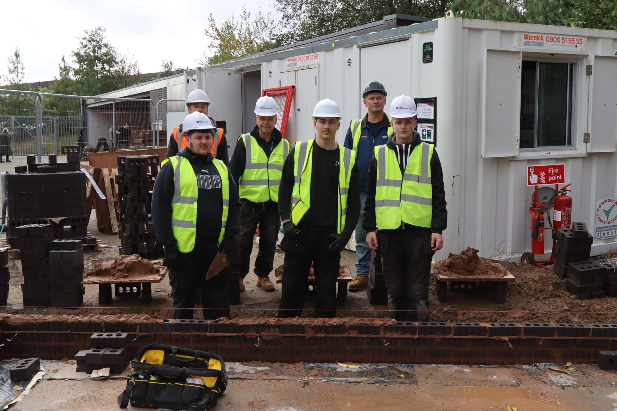 Students get hands-on with creation of new bricklaying workshop