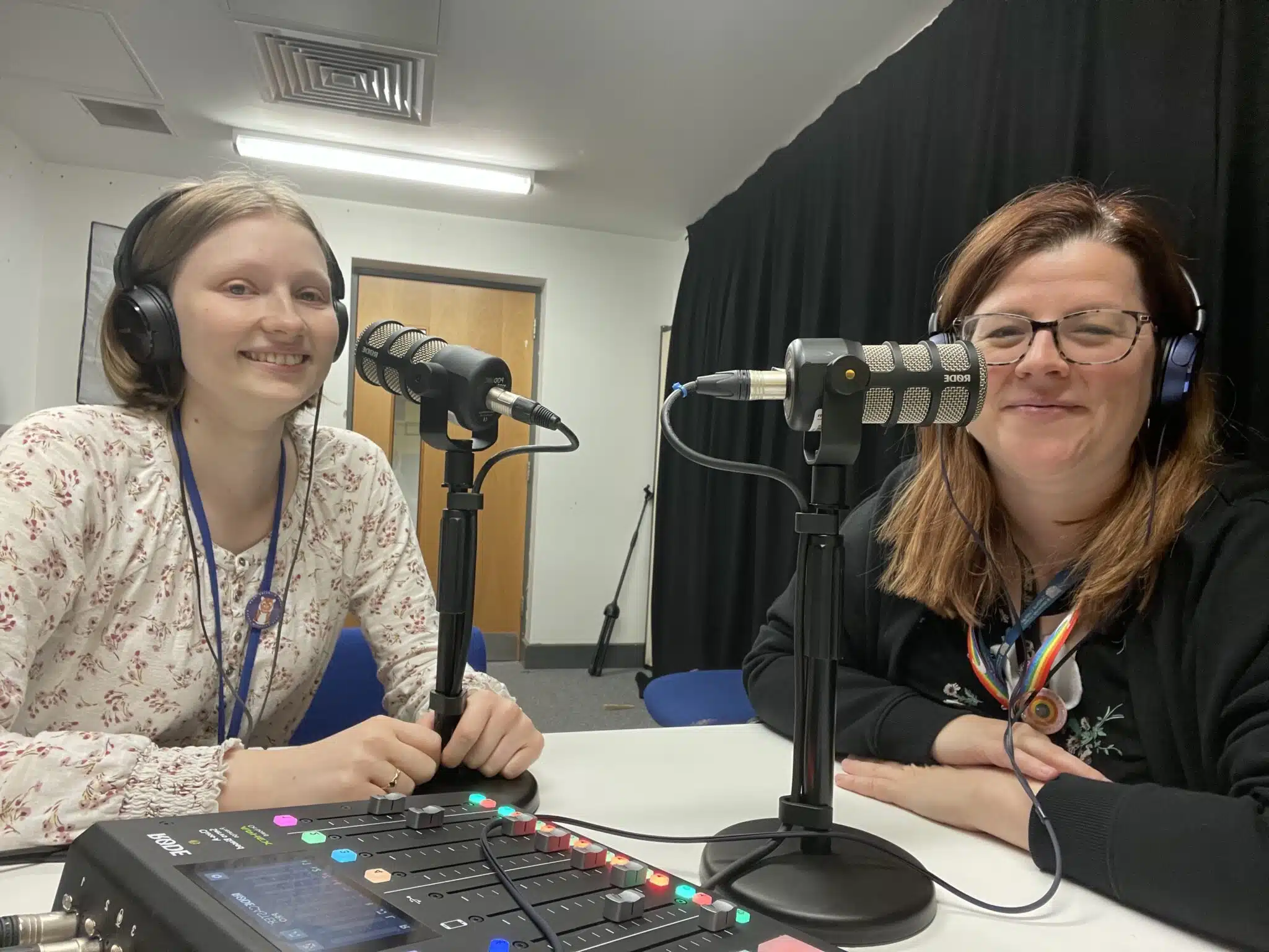 emily and isla in radio studio