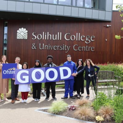 College staff and students celebrate Ofsted result