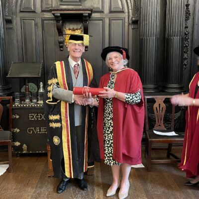 Barbara receiving her fellowship
