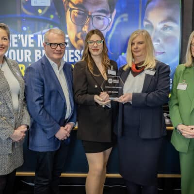 Nancy Buckley, WM Mayor Richard Parker, Evelina Truchaciova, Christine Winship, Baroness Jacqui Smith, Minister for Skills.)