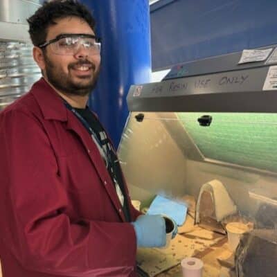 Louie in the engineering lab