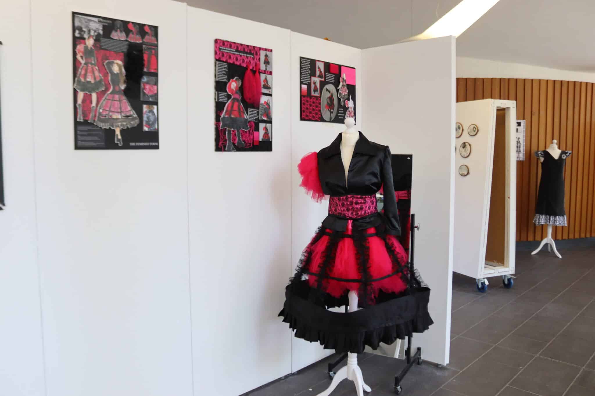 black and pink feminist outfit designed by Tiffany