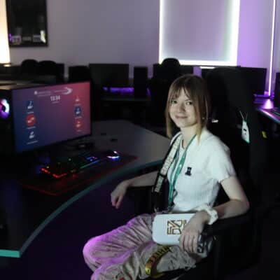 Maddie in the Esports lab