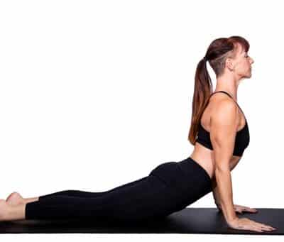 Sarah in a yoga pose