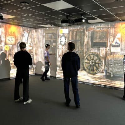 students using the immersive space