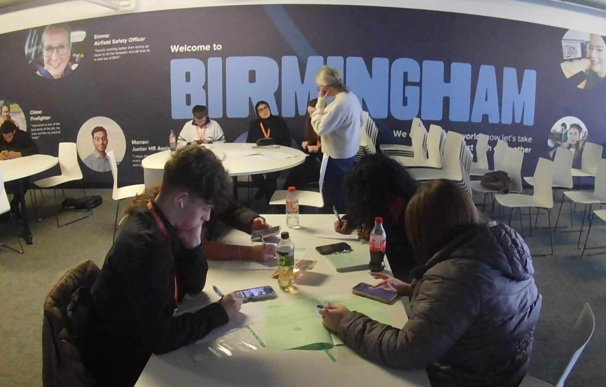 students in the classroom at the airport