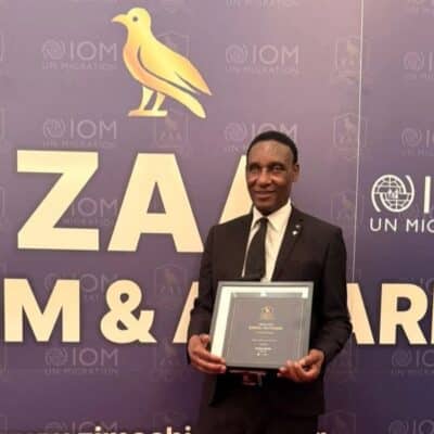 Anesu with his award