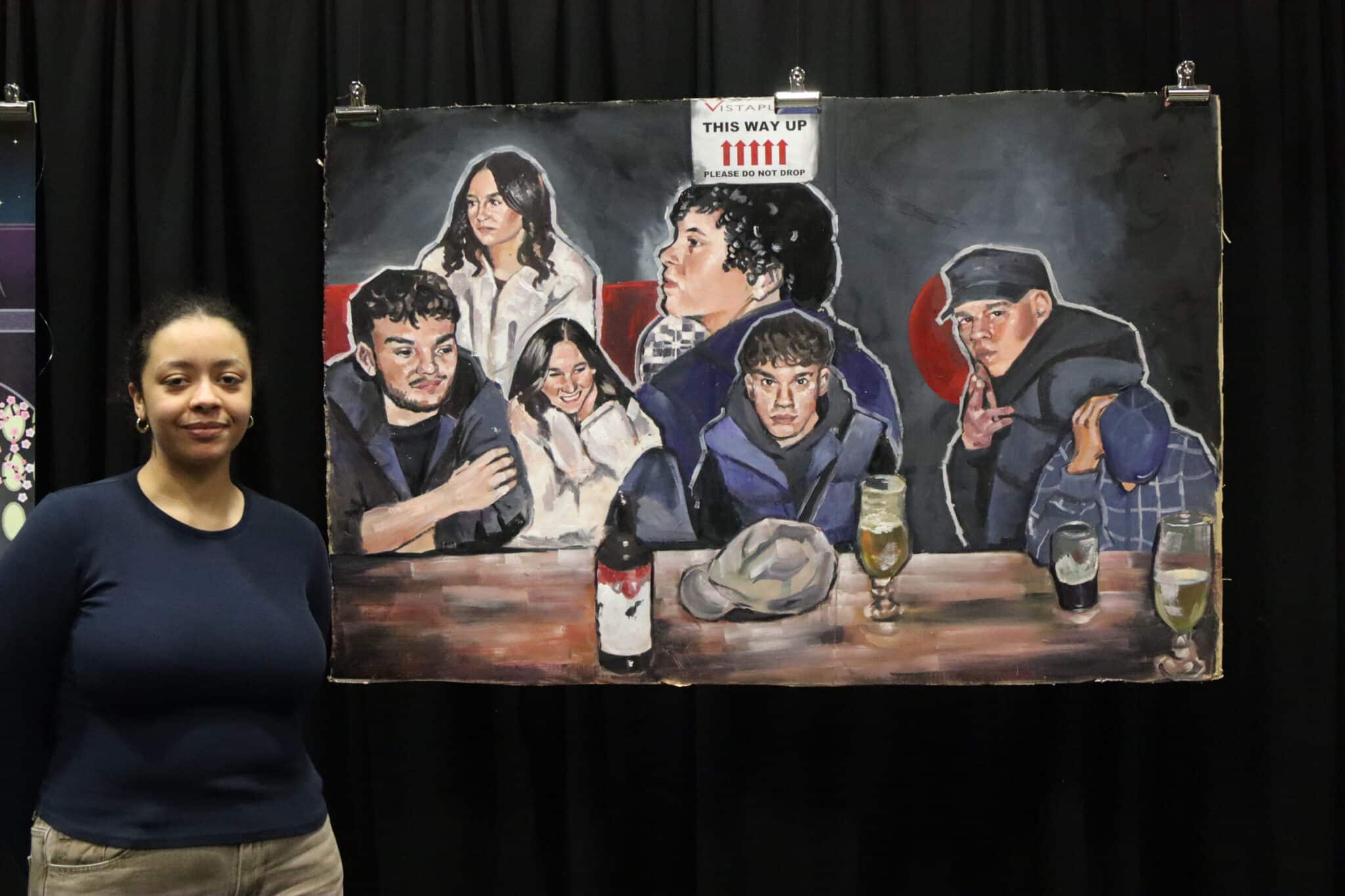 Hope with her artwork